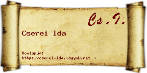 Cserei Ida névjegykártya